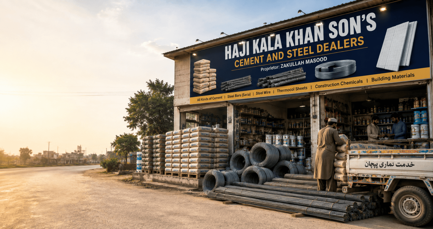Haji Kala Khan Son's Cement and Steel Dealers construction materials and supply showcase