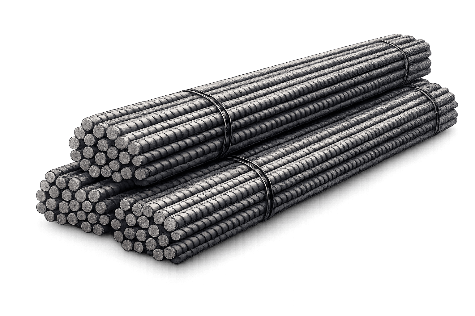 Steel saria and rebars for reinforced construction