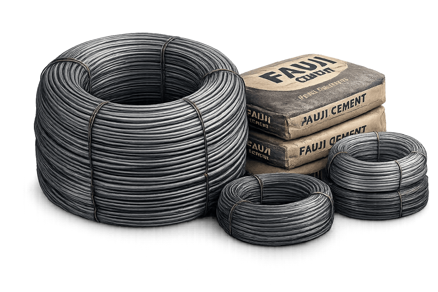 Binding wire coils for construction and rebar tying